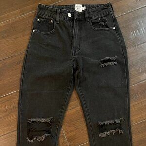 Princess Polly black ripped jeans, size 2